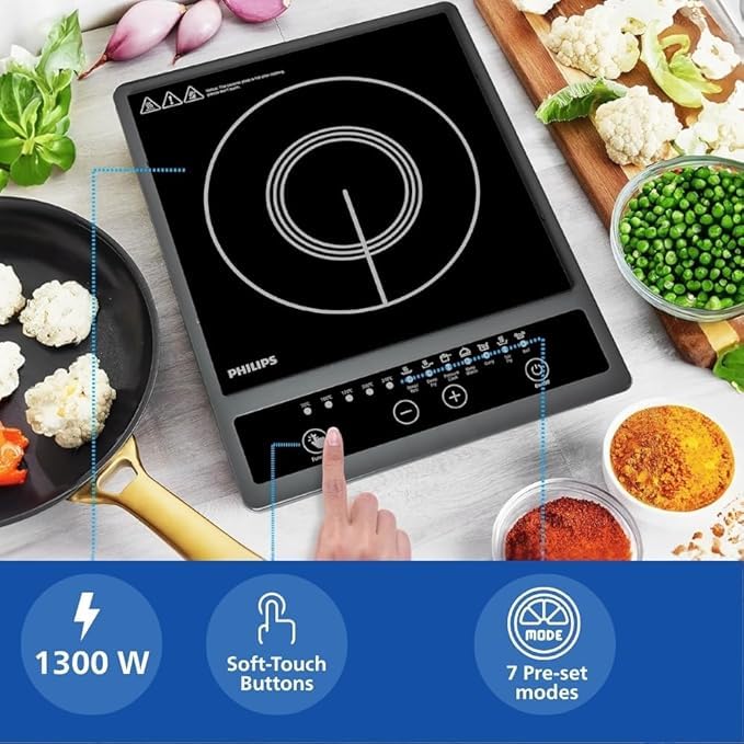 Image of Philips HD4944 /00 1500W Induction Cooktop Blue & Black