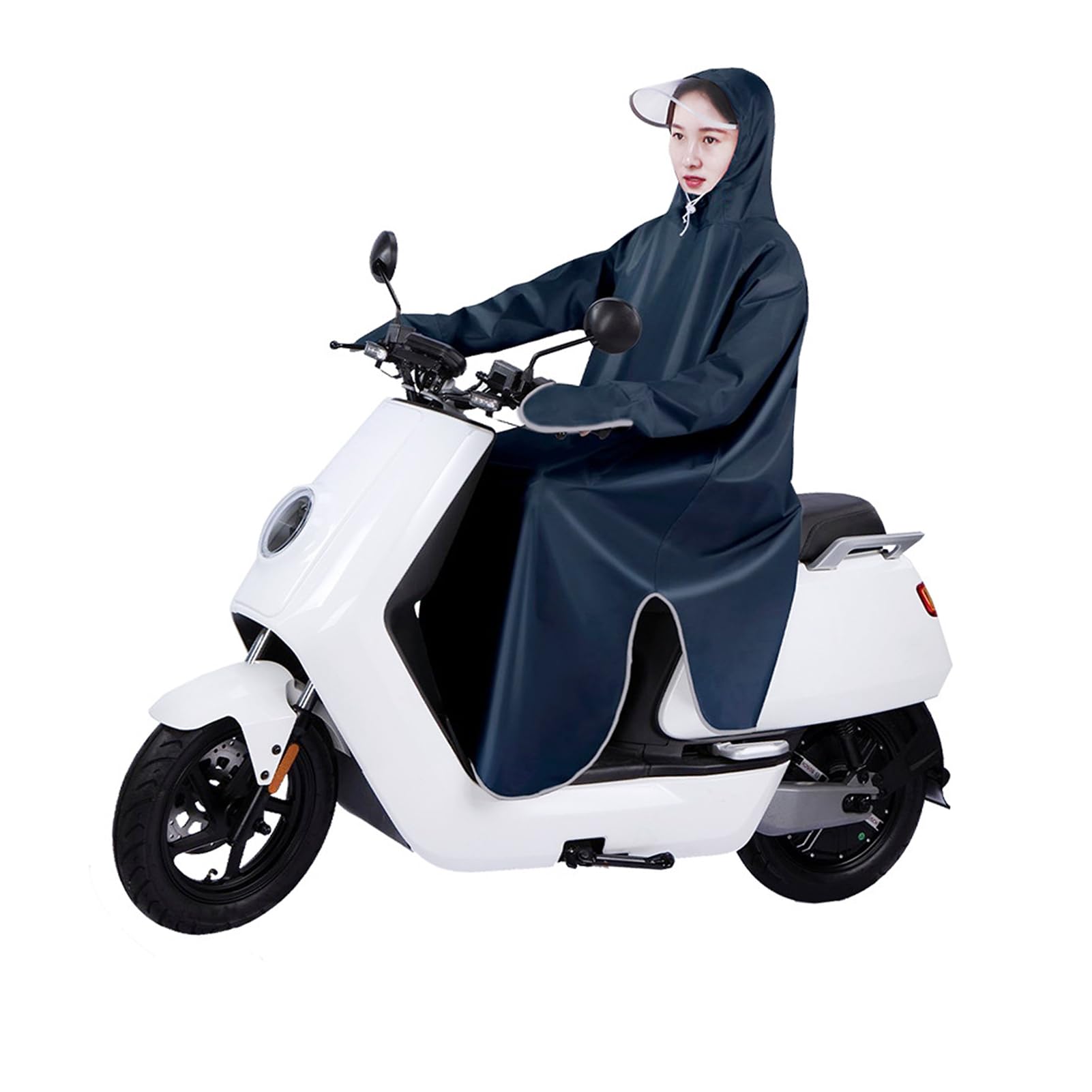Cappotto Impermeabile per Moto, Poncho Antipioggia Moto Mantella da Pioggia per Bicicletta Unisex Giacca da Antivento Resistente Rughe Riutilizzabile Ciclismo Adulto Scooter Mobilità