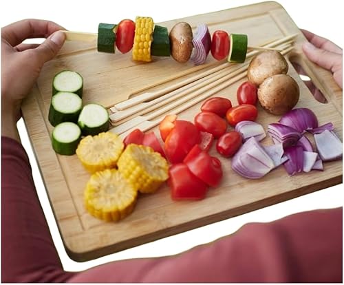 Miniatura 5 de Pinchos de bambú natural de 10 pulgadas (400 unidades) para asar a la parrilla, aperitivo, fruta, cóctel, kabob, barbacoa, salchichas