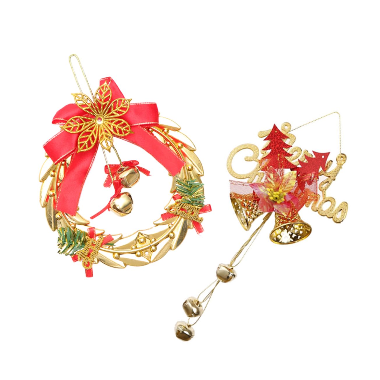Amosfun 1 Par Colgante de Campana Adorno Colgante del árbol de Navidad Campanas para navideña cascabeles para sonajeros Christmas Tree Decorations Bon Nadal Suministros para Fiestas
