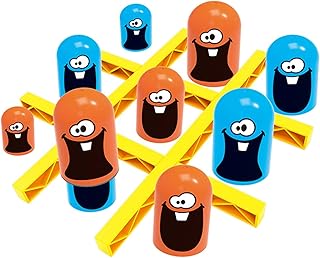 Tic Tac Toe, Funny Noughts and Crosses Game, Family Games Kids Big Eat Small 2 Players Classic Board Game Indoor Travel Games(Orange Blue)