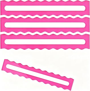 Rosellas 4 Pack Mahjong Line Finder, Bright Acrylic Scalloped Card Line Guide Reader, Rules Helper for Table Game Enthusiasts (Pink)