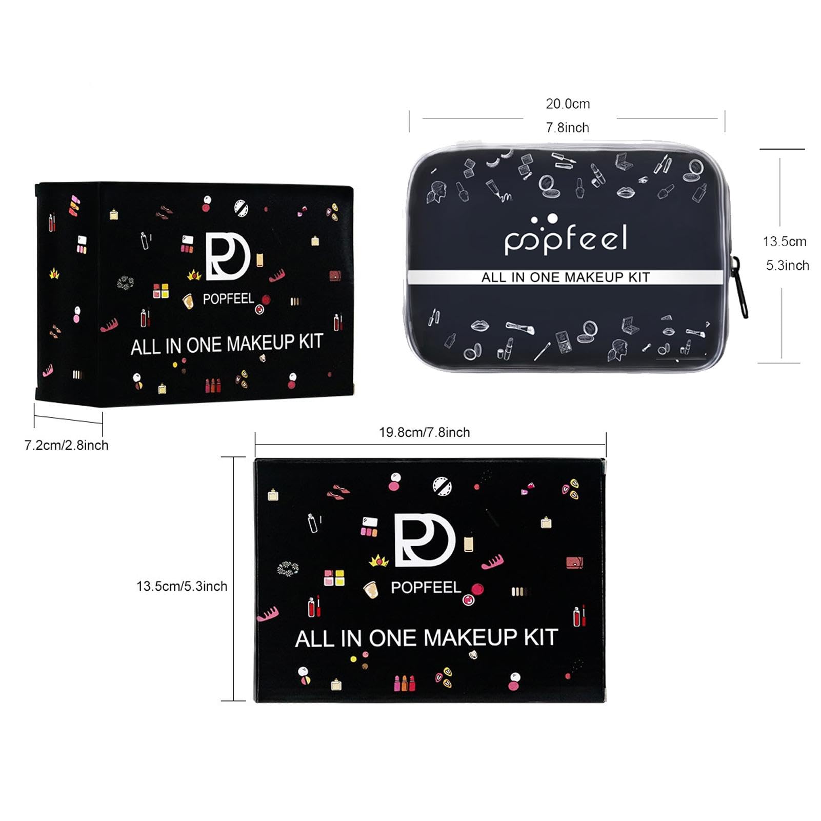 Set trucco per donna, kit trucco completo Set trucco per principianti 27 | Set cosmetico multiuso Kit trucco Kit trucco professionale da viaggio