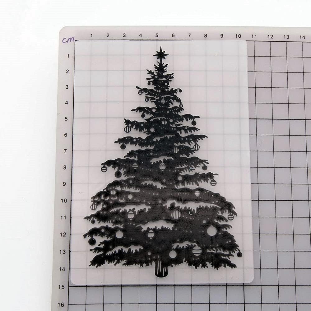 3D Plastic Embossing Folders, Christmas Tree Embossing Folder 10.5x14.5cm for Scrapbook Cards DIY Crafts