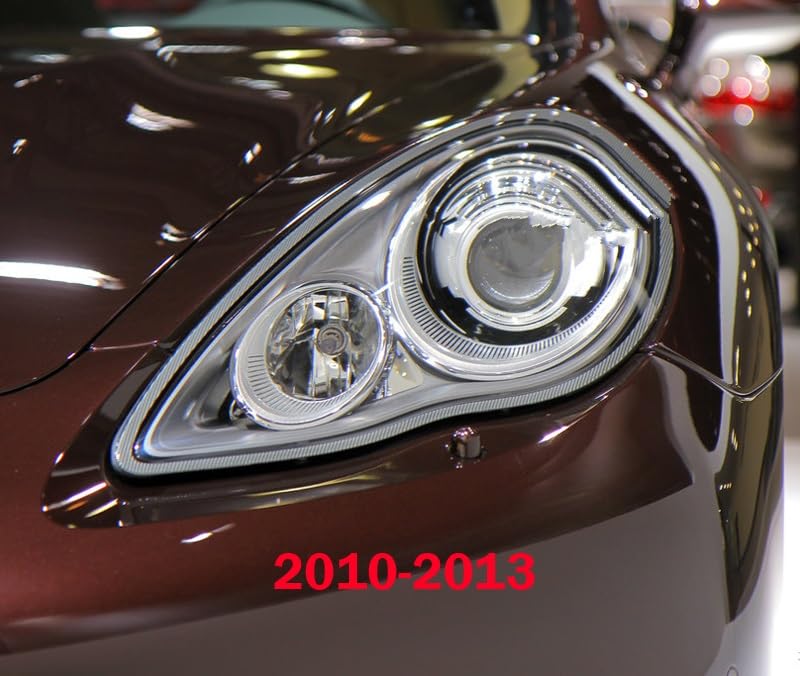Couvercle Lentille Phare Porsche Panamera 2010-2013 - Paire Droite/gauche Transparente PC - Protection Contre Chocs, Poussière, Eau