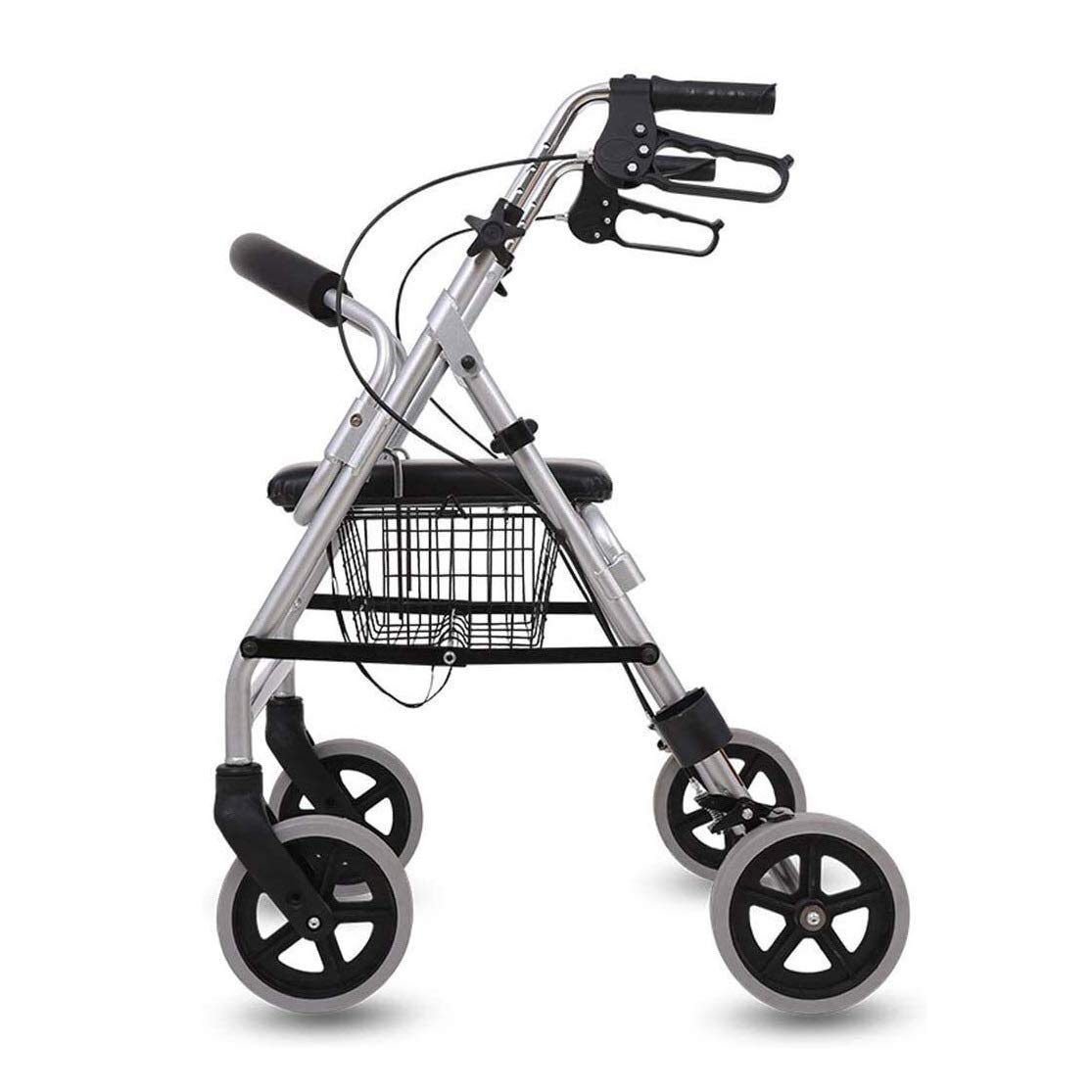 Andador para personas mayores Andador con ruedas Andador con asiento y ruedas, Andadores portátiles plegables para personas mayores, Andador con cesta de almacenamiento de gran capacidad little