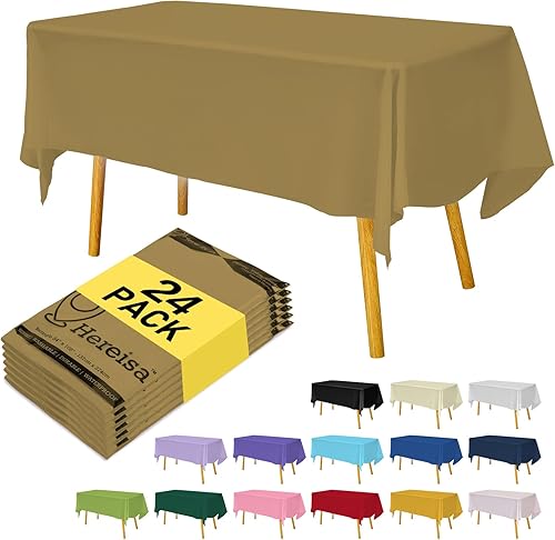 Miniatura 16 de Mantel desechable de alta calidad, paquete de 12, manteles de 54 x 108 pulgadas para fiestas, manteles decorativos para mesas rectangulares, mantel