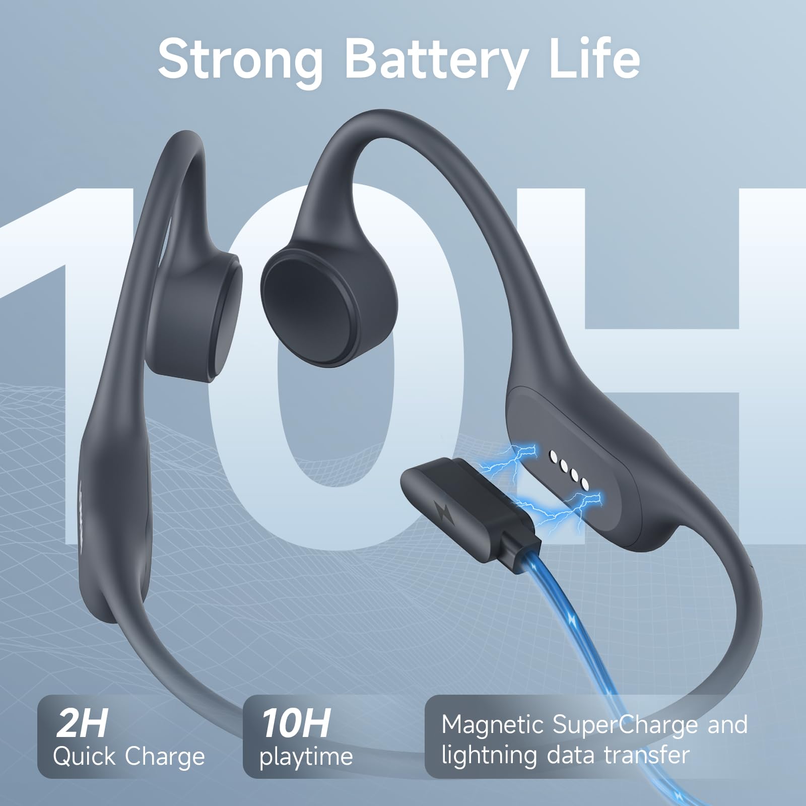 LOBKIN Casque Natation Bluetooth 5.4, Casque Conduction Osseuse Étanche IP68 avec Lecteur MP3 32 Go, Écouteur à Conduction Osseuse sans Fil pour Nager, Cyclisme, Course à Pied