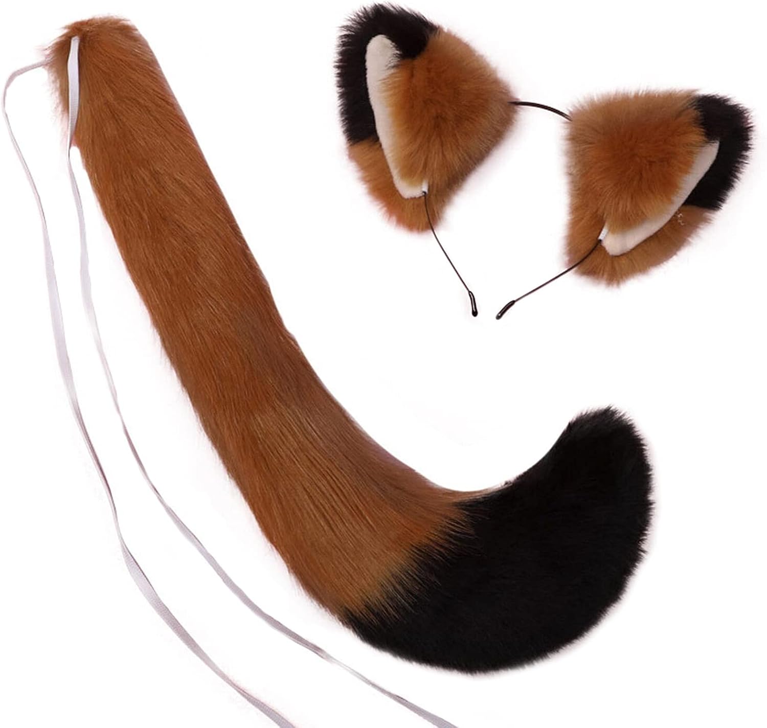 Faux Fur Tail and Ears Anime Ears Tail Wolf Fox Cat Ears and Tail Set