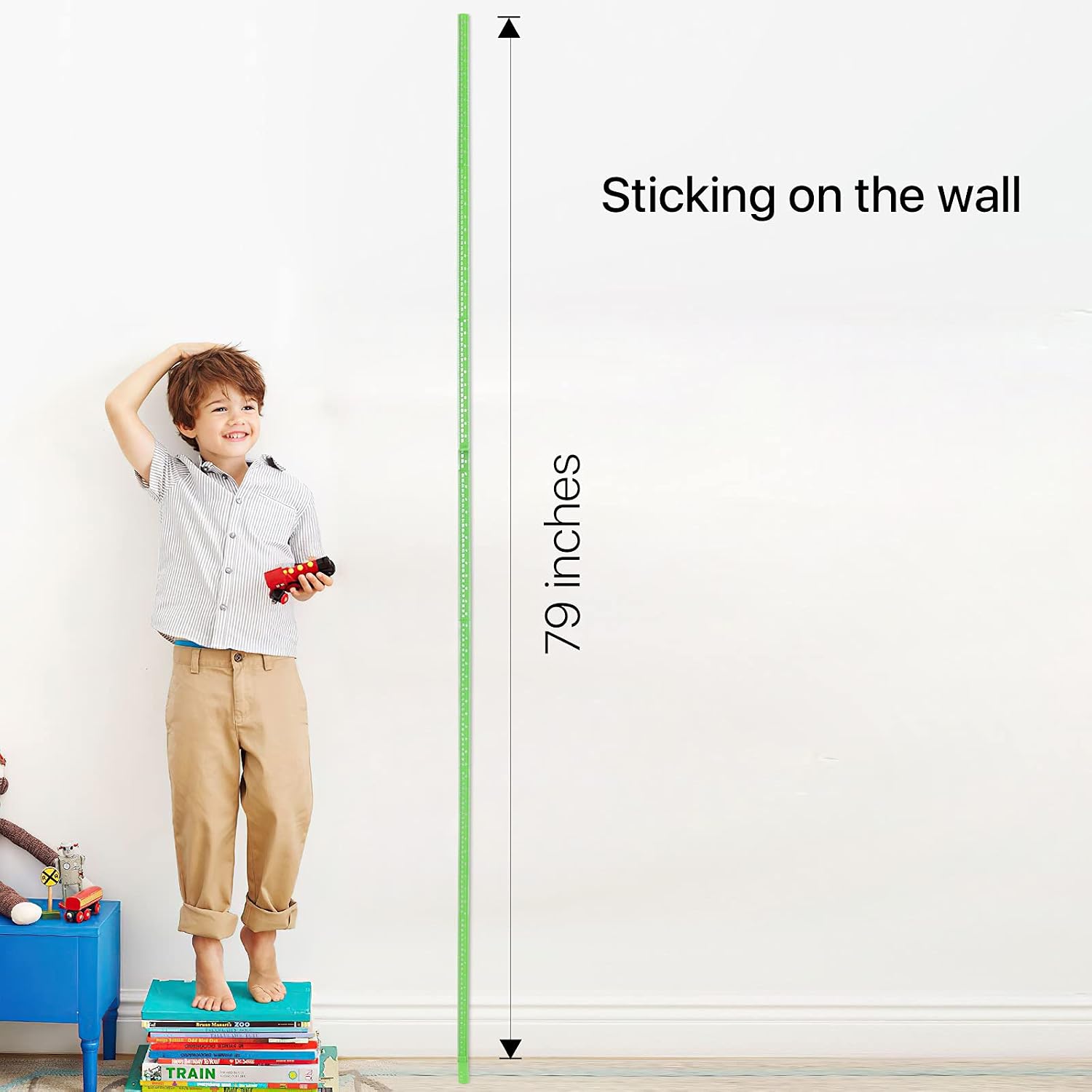 Height Measurement for Wall, Children Adult Height Measurement Rod, 3D Removable Growth Height Stick, Wall Mounted Splicing Height Ruler for Kids Baby Nursery 79 inch (Green) image 3