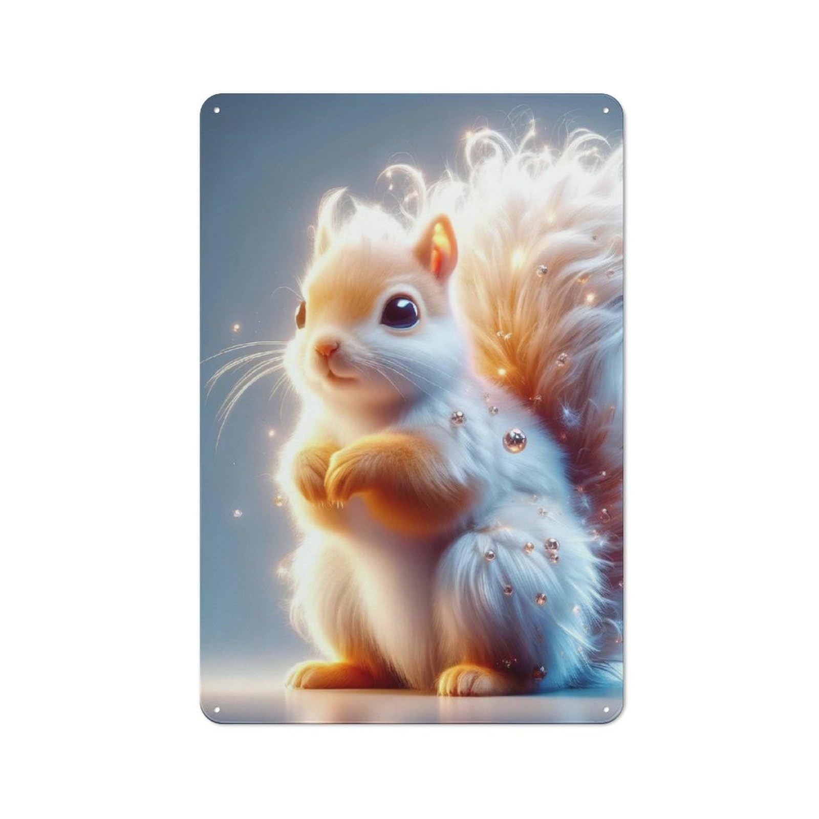 Junmoney Style-21 Classic Vintage Metal Sign 30X20cm Featuring Fuzzy Cute Squirrel, Home Bar Decor For Cafe, Pub, Workshop Or Home Bar