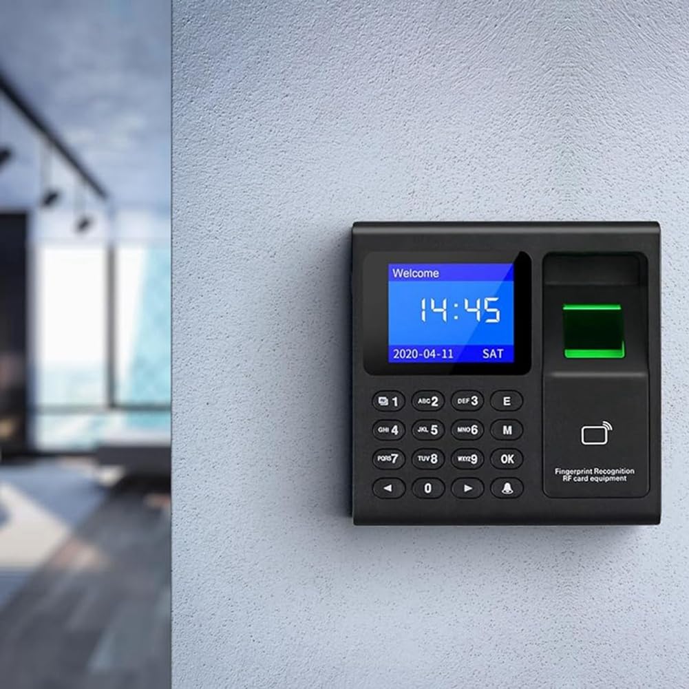 MáQuina de Control de Asistencia Reloj de Tiempo con ContraseñA de Huella Digital para Empleado con Escaneo de Dedo, RFID y PerforacióN de PIN en