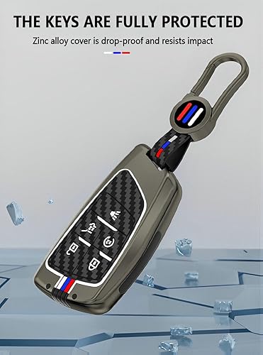 Miniatura 5 de Funda de metal para llavero GMC Chevy, protector de llaves inteligentes, compatible con Chevrolet GMC Sierra 1500 Yukon Suburban Tahoe Denali Buick