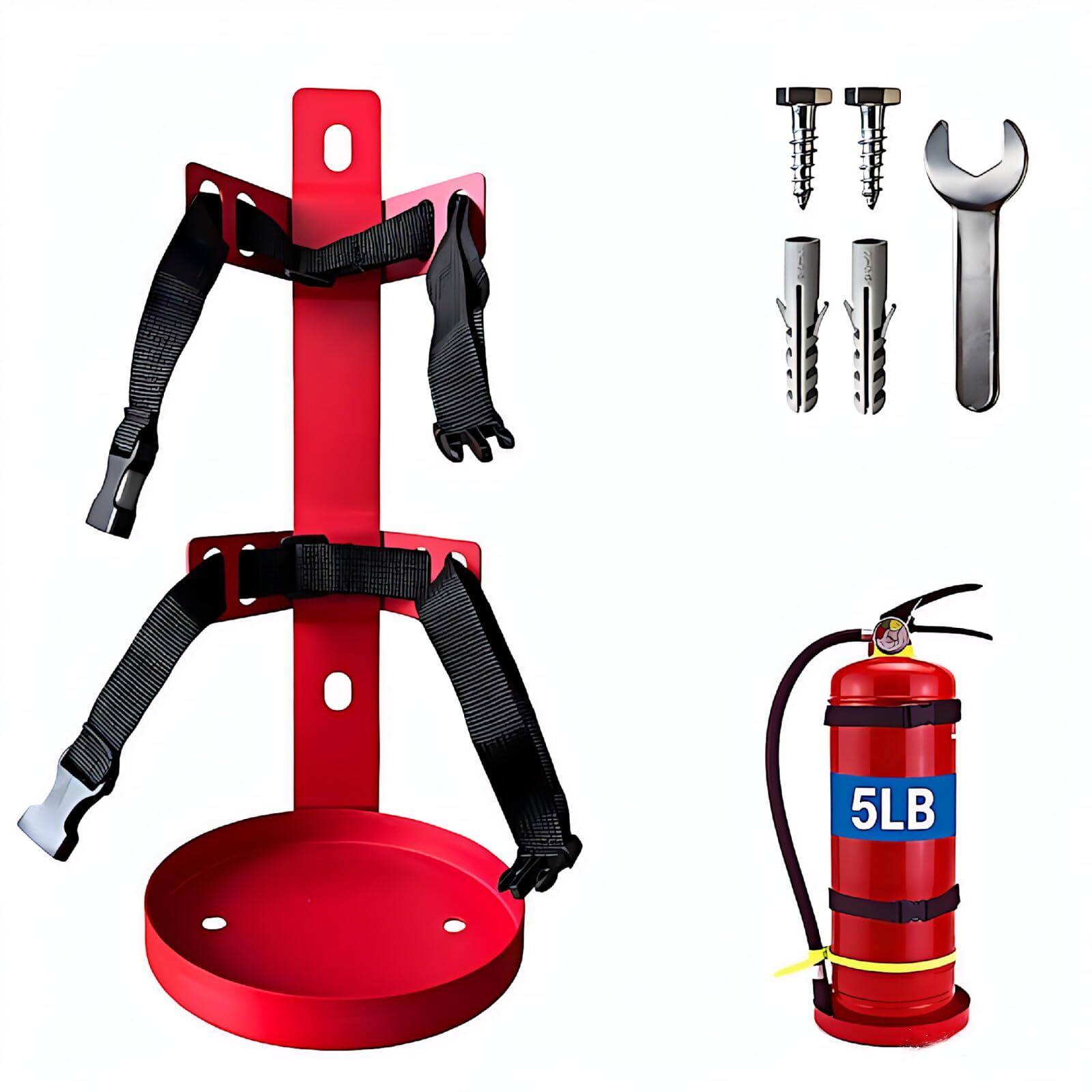 Soporte para extintor de incendios, soporte de pared para extintor, compatible con extintores de 5 libras, ideal para el hogar, coche, caravana, camión