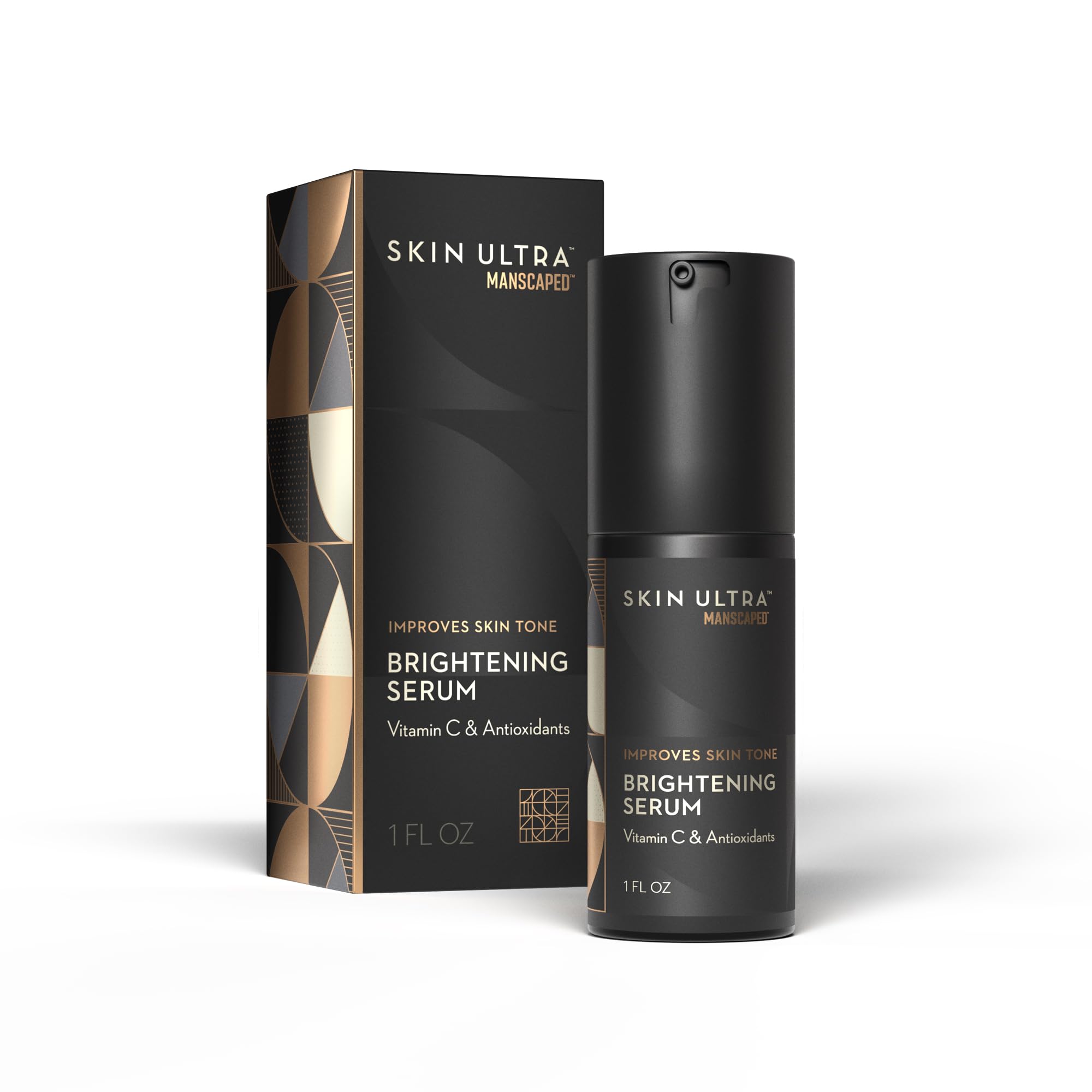MANSCAPED® Skin Ultra™ Sérum Éclat Visage - Sérum à la Vitamine C pour Homme, Formulé pour Unifier le Teint et Atténuer l'Apparence des Rides, Enrichi en Racine de Réglisse et Niacinamide, 30 ml