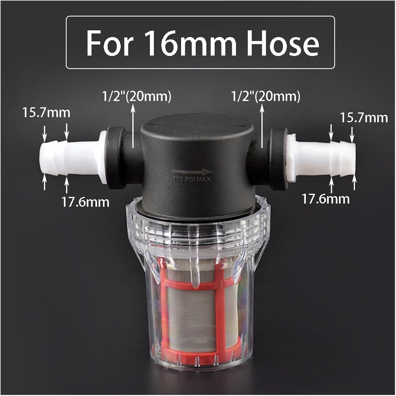 Garden Home 4/6/8/10/12/14/16/18/20mm Barb Tail 40/80/100/200 Mesh Agricultural Irrigation Filter Aquarium Fish Tank Water Pump Strainer Filter (Color : H, Size : 200 Mesh)