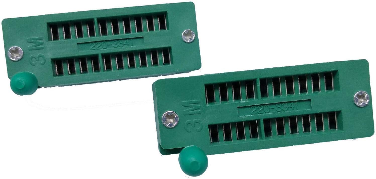 2x 20 Pin 2.54mm ZIF ZIP IC Test DIP Board Socket Universal 220-3345