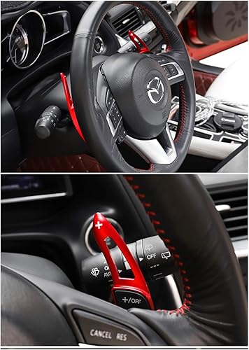 Miniatura 5 de HIBEYO Deportes rojo reemplazo para Mazda 3 6 Axela Atenza CX9 CX3 CX5 MX5 Mazda3 aleación de aluminio cambio paleta CNC Billet Volante Shifter