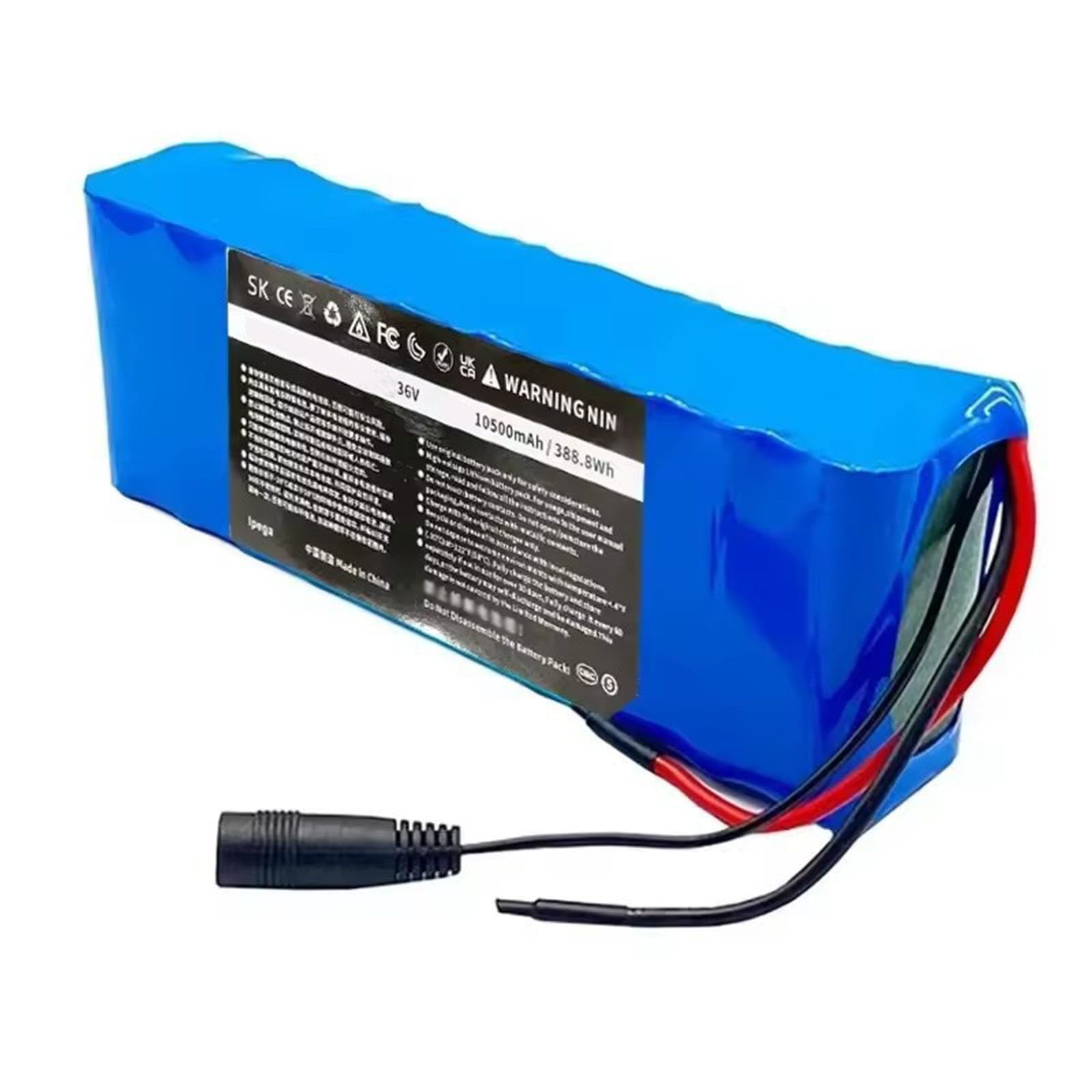 Batería de Litio 36V 10500mAh con BMS Incorporado for autoequilibrio Scooter eléctrico(XT30+JST)
