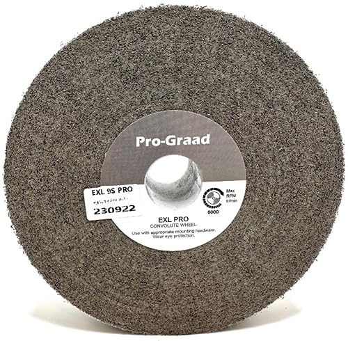 Image of EXL PRO Convolute Deburring Polishing Wheel - 6 inch x 1-1 /2 inch x 1 inch 9S Fine Silicon Carbide - Professional Grade - Metal Deburring, Finishing and Polishing Wheel - (1 Pack)