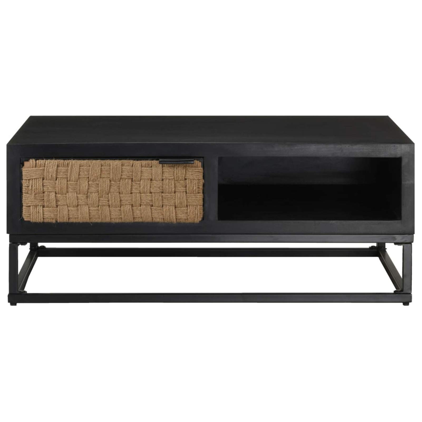 Homgoday Table basse 90 x 60 x 35 cm en bois de manguier massif, table d'appoint, table d'appoint pour salon, salle de réception d'invités, chambre à coucher et mobilier de bureau