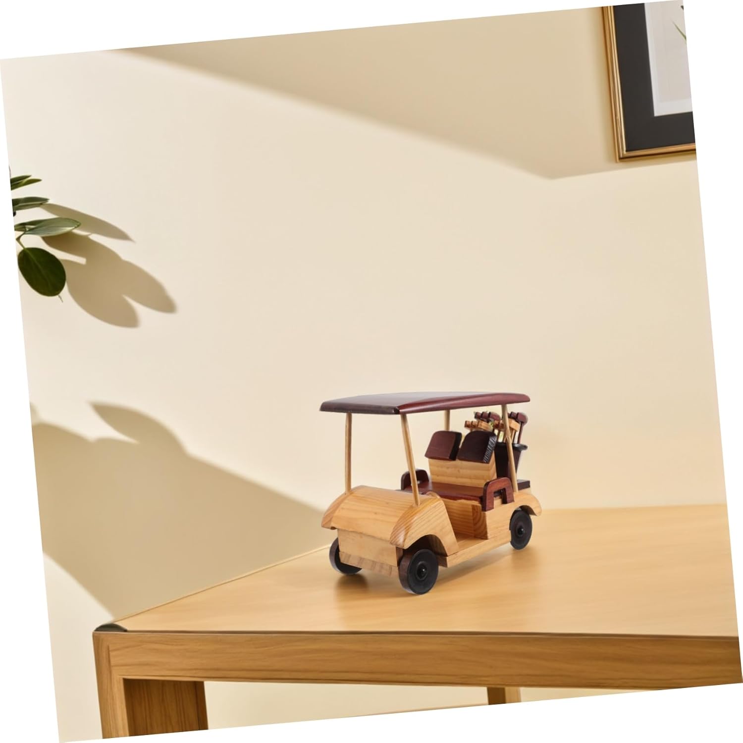 Milisten Rustic Car Model: Handmade Wooden Vintage Car Model Rustic Vehicle Decoration Desktop Antique Ornament for Home Decor Office Retro Lovers