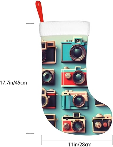 Miniatura 4 de Colección de cámara retro genial con estampado de calcetines de Navidad para la familia, medias de Navidad personalizadas, para colgar en la