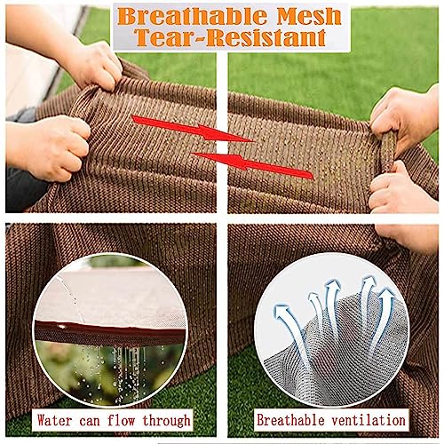 Toile d'ombrage 2,50x4,00 m marron avec œillets pour jardin et terrasse - 6