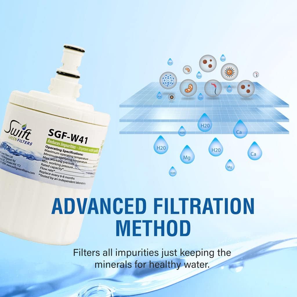 Swift Green Filters SGF-W41 Replacement Refrigerator Water filter for EDR8D1,FILTER 8,46-9002, 8171413, 8171414, 8171788, NLC200, 2204324,(6 pack)