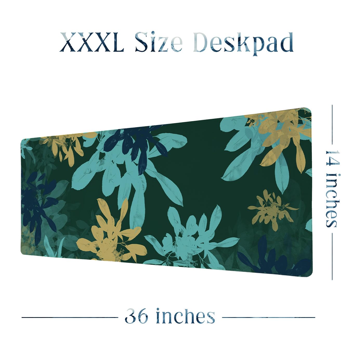 SoulAbiti Botanical Calm Extended Desk Pad (36x14 Inch) - Nature Productivity Series XXL Mouse Pad - Non-Slip Rubber Base & Stitched Edges