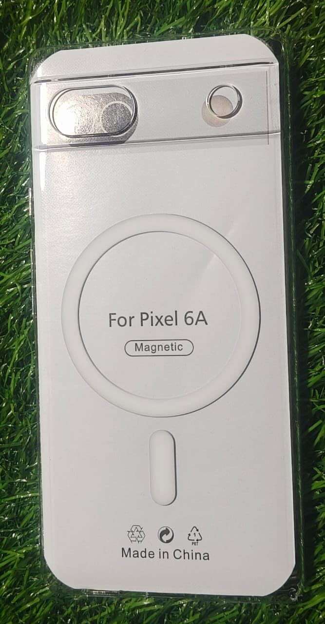 Magnetic Transparent Back Cover Case for Google Pixel 6A | Clear Shockproof Slim Case | Compatible with MagSafe Wireless Charging (Clear)