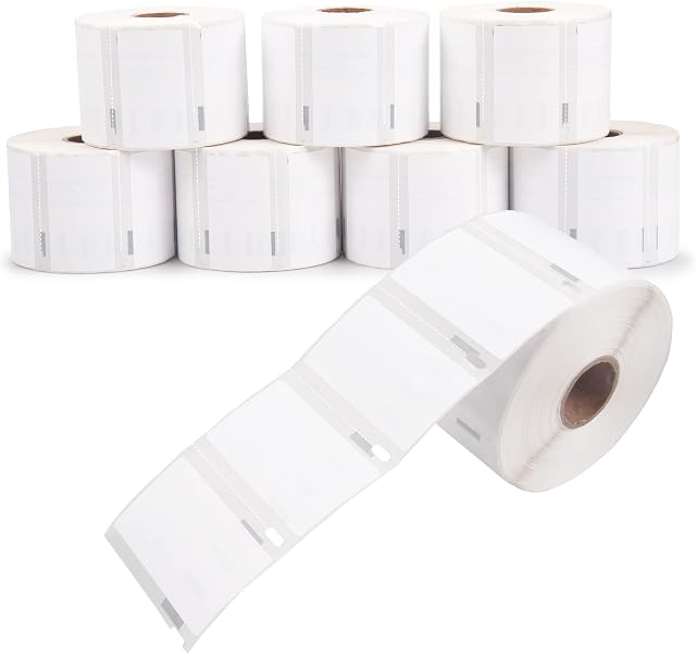 L LIKED 8 Rolls of 1000 11354/30334 57mm x 32mm Labels Compatible with Dymo S0722540 , Multipurpose Self-Adhesive Direct Thermal Labels for Barcodes/Address , BPA Free