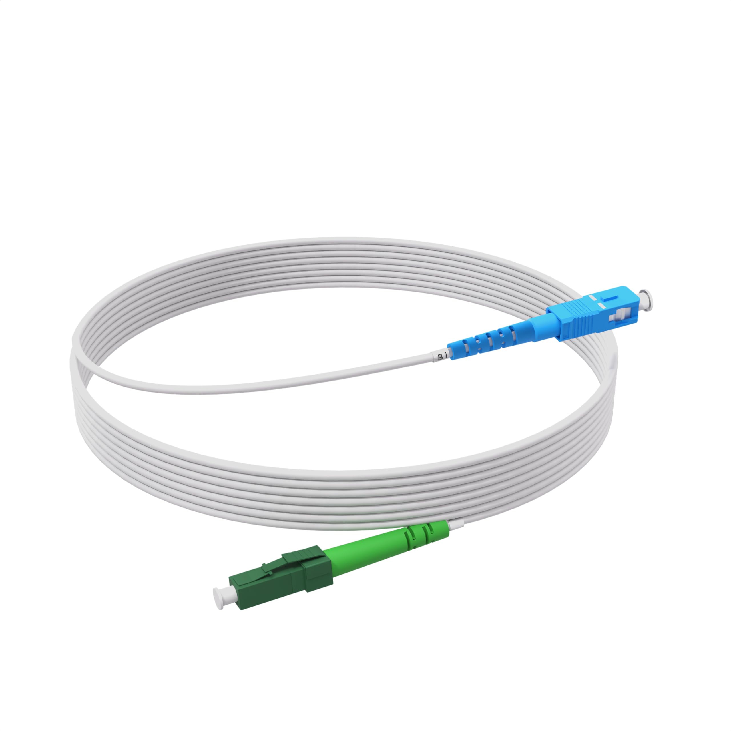 75m Câble Fibre Optique Blanc LC/APC vers SC/UPC | Simplex Monomode OS2 FTTH Câble Fibre Optique