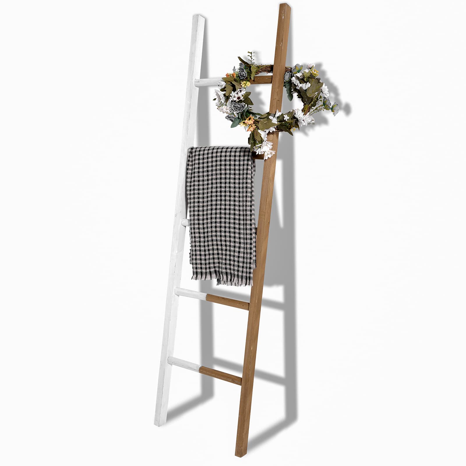 Buy FUIN 5 Ft (65") Wood Decorative Wall Leaning Blanket Ladders