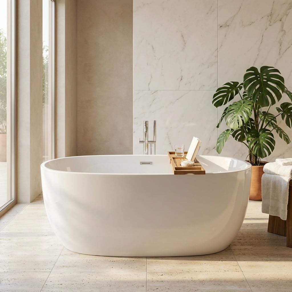 Vasca da bagno ovale in acrilico 160 cm a libera installazione - Montain