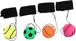Milisten Pelota Hinchable Fluorescente Bolas Hinchables Bolas De Muñeca Elásticas para Juego De Lanzar Y Atrapar Pelota Brillante Largo Elástico Caucho