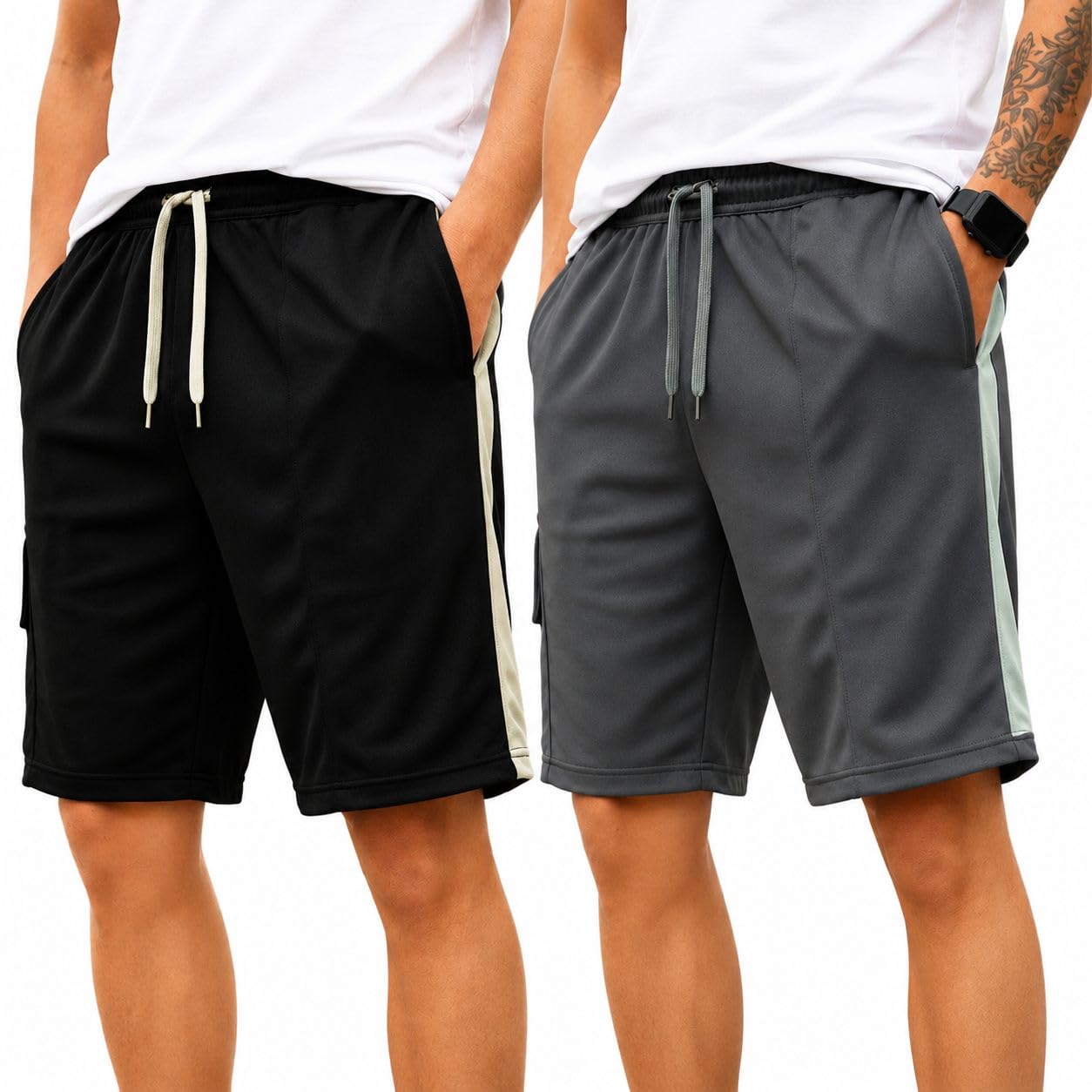 Men’s Shorts Pack of 2 | Comfortable Casual, Sports & Lounge Shorts for Men | Regular Fit-BMJ_.5-picture-37