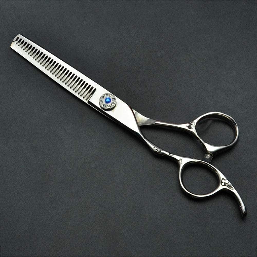 Tijeras de peluquería Profesionales 440c de Acero Inoxidable con Mango Giratorio de 360 Grados y diseño ergonómico. Set de peluquería para el hogar.