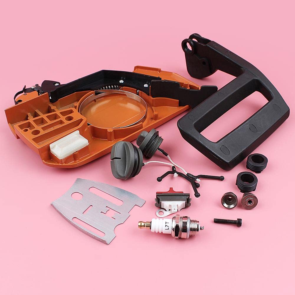 Herramientas Kit de placa de barra de cubierta de embrague lateral de freno para Husqvarna 266 268 272 61 66 motosierra 5037366-01, 503 73 66-01 w tapa de aceite de combustible accesorios