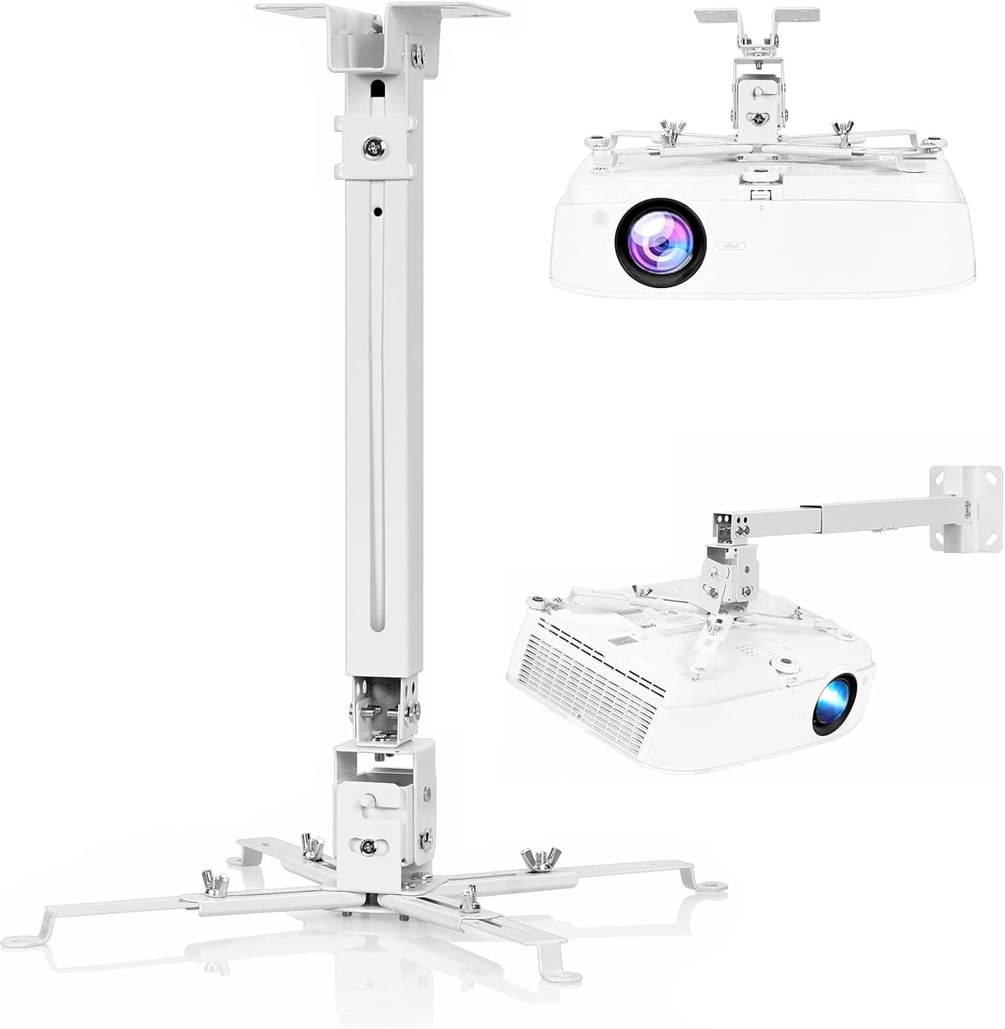 Adjustable Projector Ceiling/Wall Mount - 3-in-1 Universal Bracket for Projector Mounting