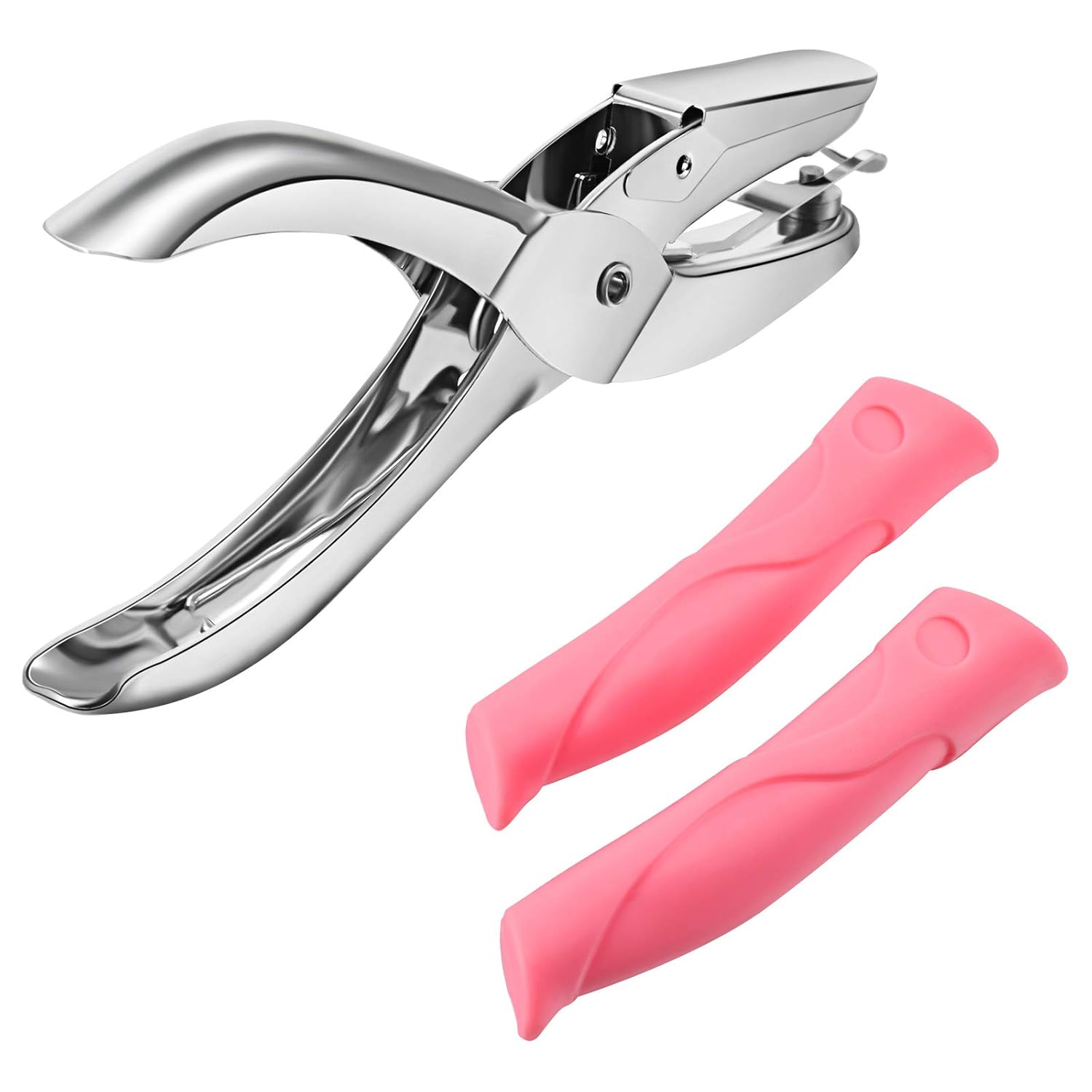 3 Pieces Handheld Hole Punch Tiny Shaped Circle Punchers Metal Single Hole Paper Punch with Plastic Handle for 10 Sheet Tags Clothing Ticket (Pink) : Arts, Crafts & Sewing