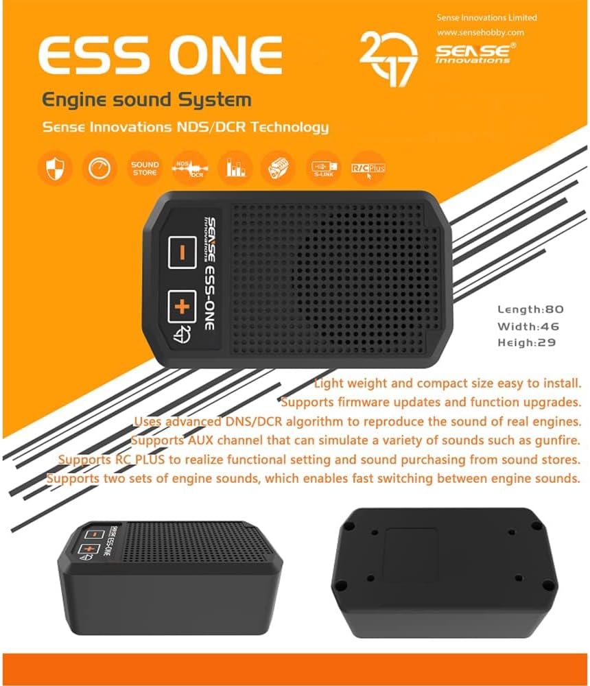 RC Car ESS-ONE Plus Engine Sound System Real Engine Sound Simulator 1:10 1:8 1:5 Truck Rock Crawler