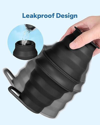 Miniatura 4 de BottleBaboon Botellas de agua plegables, botellas de agua plegables para viajes, botella de agua plegable ultraplegable, botella de agua de