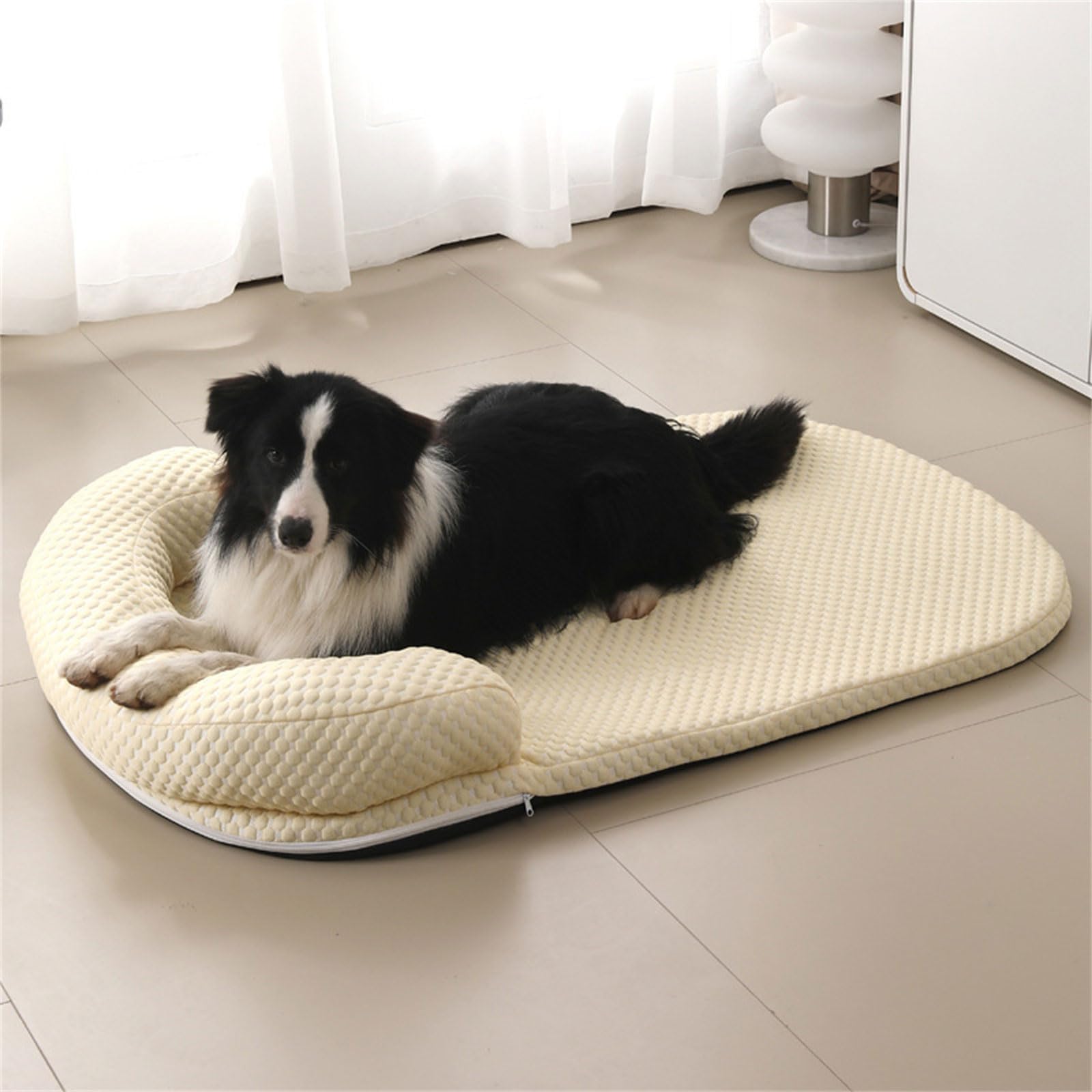 Tapis pour animal domestique toutes saisons avec rembourrage en coton PP lavable en machine Design pliable pour chiens et chats Lit confortable lavable pour chien