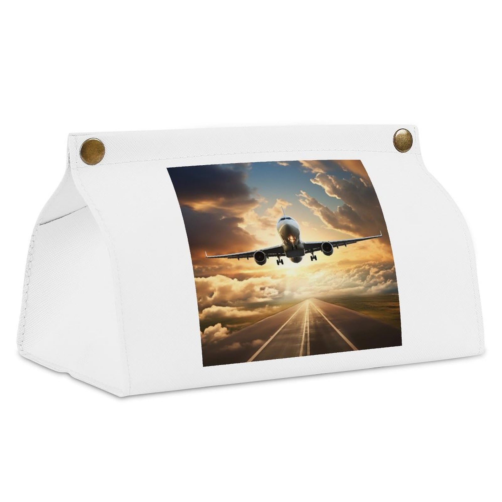 Airplane Tissue Box Cover Tissue Box Holder PU Leather Tissue Box Cover Rectangle Kleenex Box Covers Tissue Box