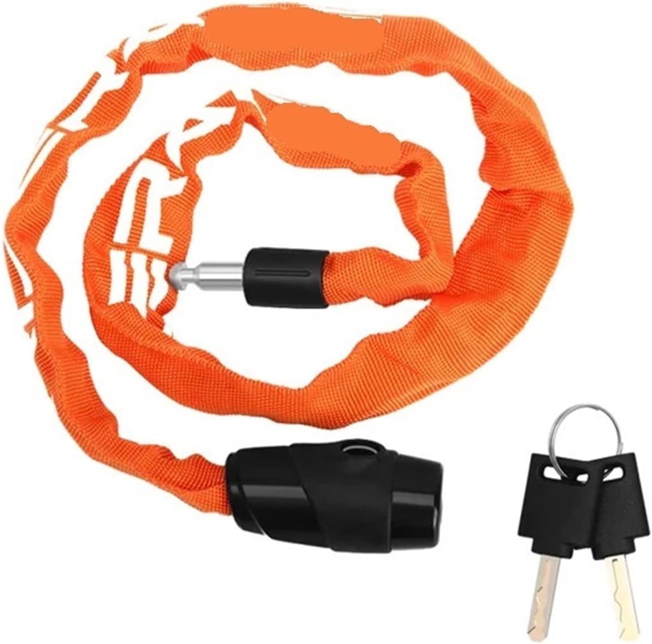 Chain Lock Portable Security Mountain Bike Lock with 2 Keys 1Pcs(Orange)