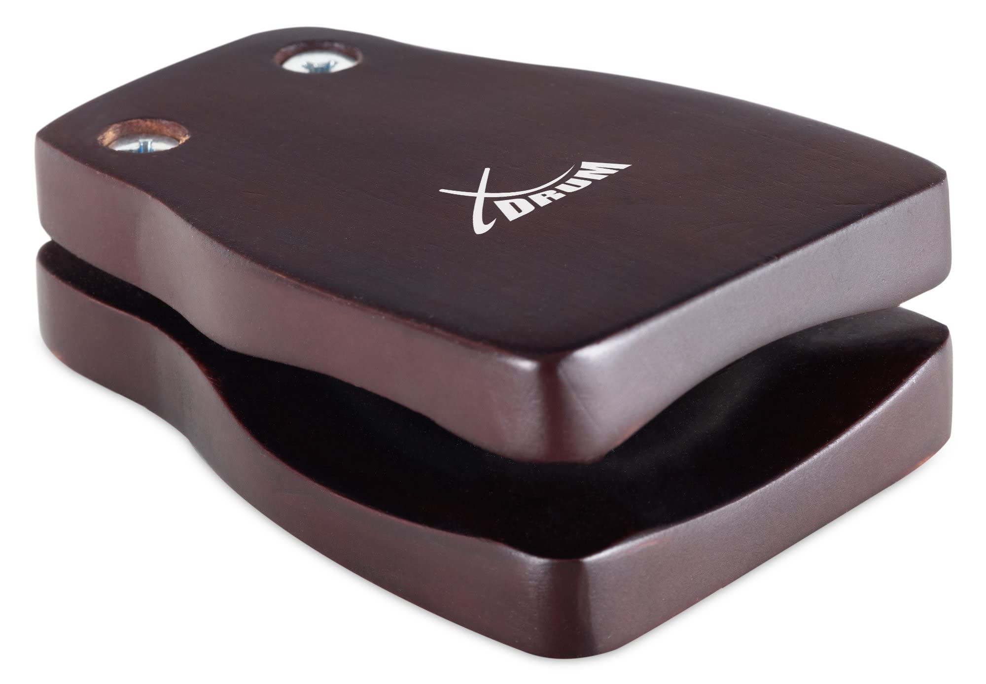 XDrum CK-M Cajon Kastagnette Medium Set, Kastagnetten, Kastagnette aus Holz | Klettstreifen auf der Rückseite, Schrauben einstellbar, Mittlere Ausführung, Mittelhoher Ton, Größe: ca. 8 x 6 cm