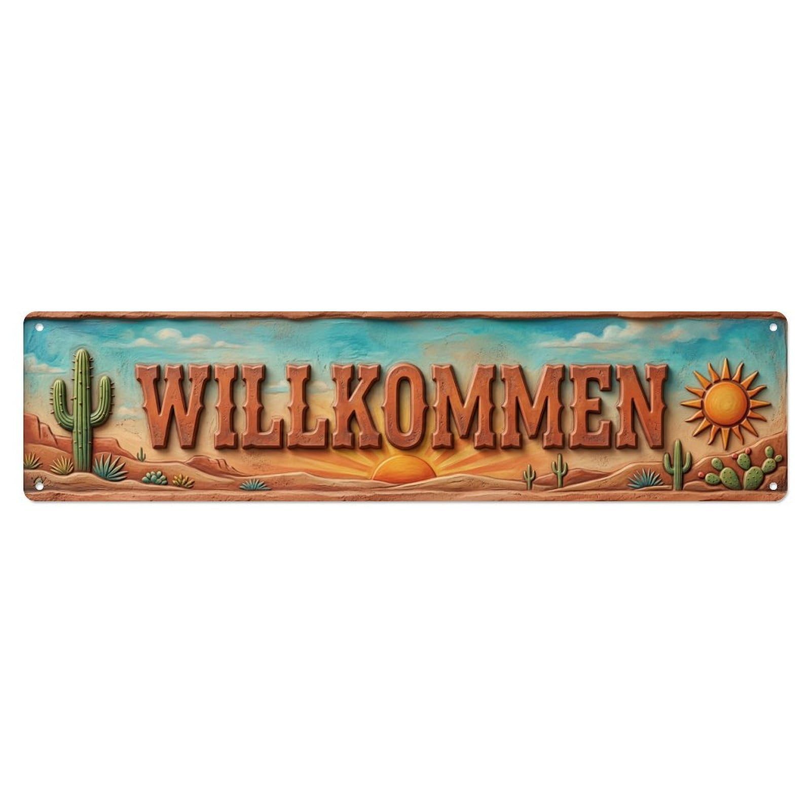 Desert Southwest Adobe Welcome Metal Tin Sign