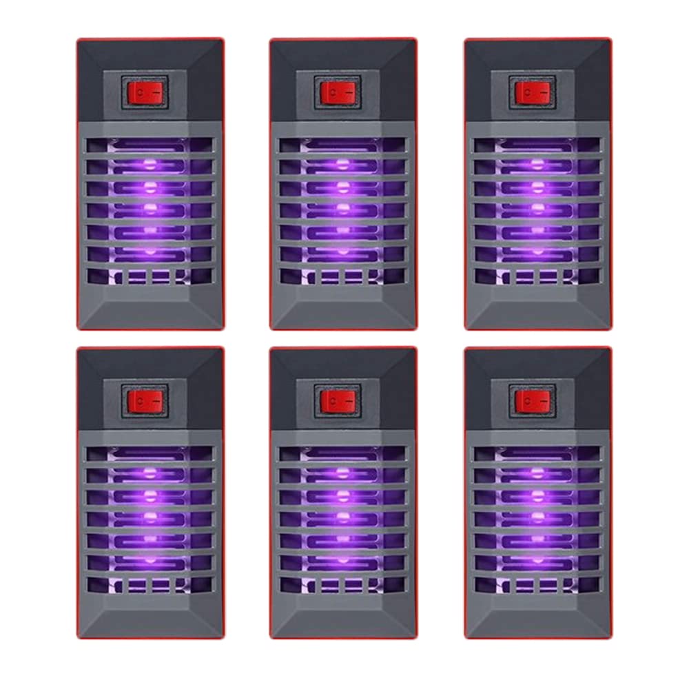 6 Pack Electric Bug Zapper, Plug in Mosquito Killer with UV LED Night Light, Electronic Insect Fly Trap for Indoor Outdoor Use (EU Plug)