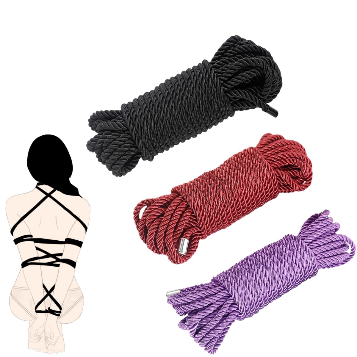 BDSM Bondage Rope Sex Restraints kit Sex Toys SM Starter Set for Women Couples 32 Feet 32 Feet